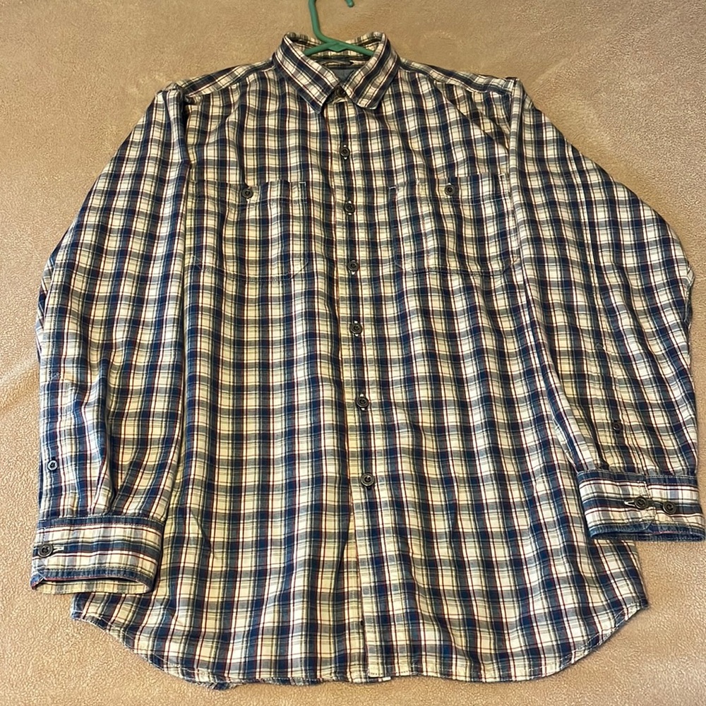 LL Bean Union Wharf Indigo Long Sleeve Casual Button Down Shirt Medium